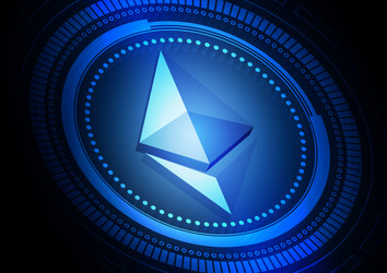 cryptocurrency technology background with hi-tech vector image