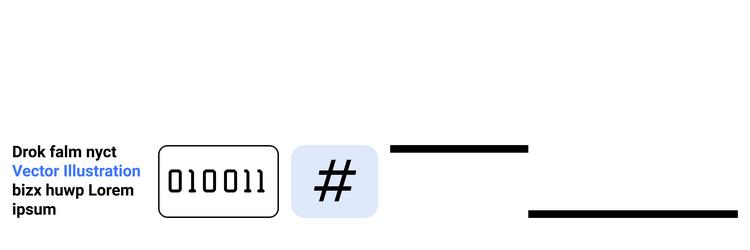digital code display with metadata tag element vector image