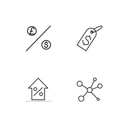 finance linear icons set simple outline vector image