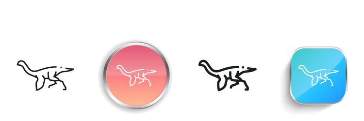 gallimimus icon thin linear regular and button vector image