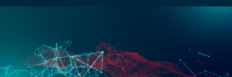 polygonal science background with connecting dots vector image
