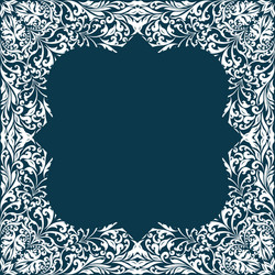 retro white boho floral pattern frame two vector image