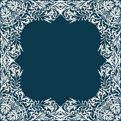 retro white boho floral pattern frame two vector