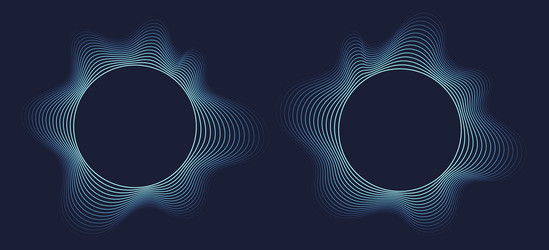 round sound wave frames circular lines pattern vector image