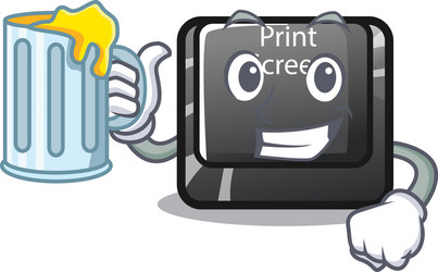 with juice button print screen isolated vector image