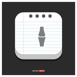 bone icon gray on notepad style template eps vector image