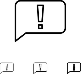 chat error basic ui bold and thin black line icon vector image