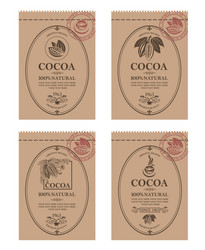 Cocoa Packaging Set - Retro Style vector image