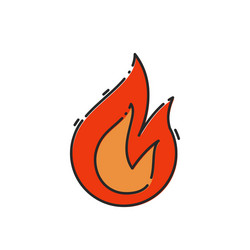 Fire icon on white background Royalty Free Vector Image