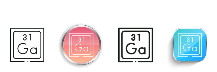 gallium icon thin linear regular and button style vector image