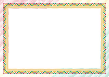 horizontal frame and border with guinea flag vector image