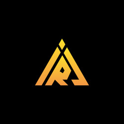 i r monogram initial logo with a yellow triangle vector image