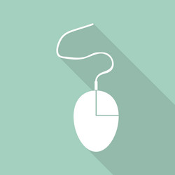 icon computer mouse with a long shadow vector image