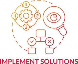 Implement Solutions - Red Gradient Icon vector image