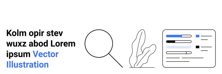 magnifying glass exploring text and document vector image
