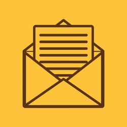 Mail icon open envelope symbol vector