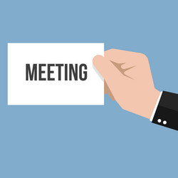 man showing paper meeting text vector image