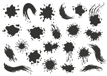 Paint blots splashes set for design use colorful vector