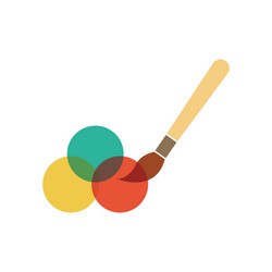 paintbrush creating art with colorful circles vector image