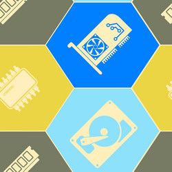 seamless background with computer hardware vector image