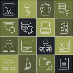 set line server data report different files vector image