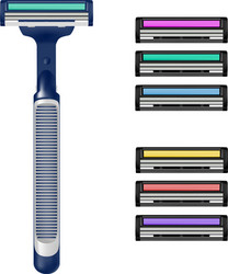 Shaving machine in the razor on white b vector