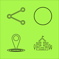 basic content simple linear outline icon set vector image
