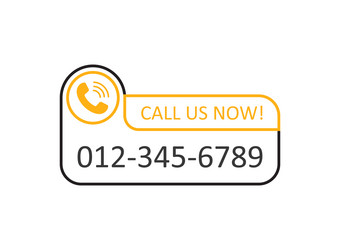 call us button icon in flat style phone number vector image