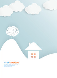 cloud and tree abstract web vector image
