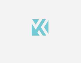 creative abstract blue letter k logo in form vector