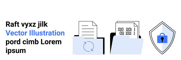 data backup management and cybersecurity with file vector image