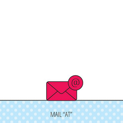 envelope mail icon email message with at sign vector image