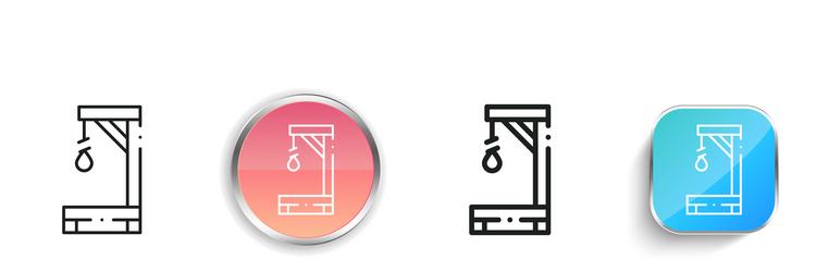 gallow icon thin linear regular and button style vector image