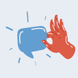 hand holding a blank speech vector