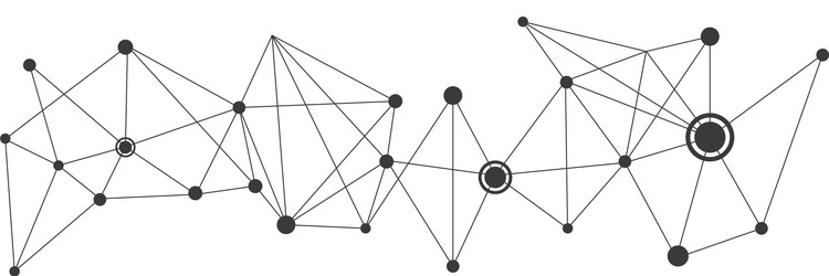 polygonal with connecting dots and lines vector image