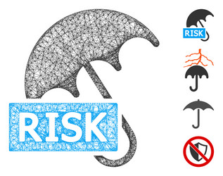 Risk umbrella web mesh vector