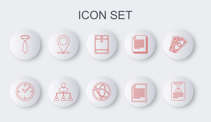 set line identification badge clock envelope vector image