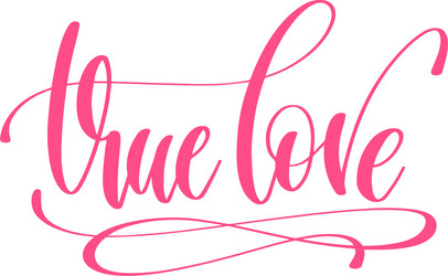 true love - hand lettering quote vector