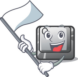 with flag q button installed on cartoon computer vector image