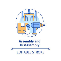 2d simple thin linear colorful assembly vector image