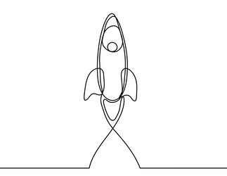 abstract rocket as continuous line drawing vector image