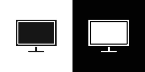 computer monitor icon thin line flat vector image