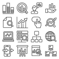 Data Analysis Icon Set - Line Style vector image