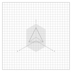 equilateral pyramid on coordinate grid notebook vector image