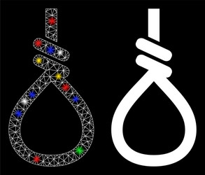 glowing mesh carcass loop knot icon with light vector image