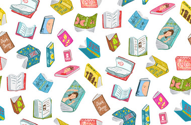 Hand Drawn Books Reading Pattern vector image