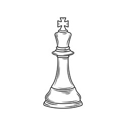 hand-drawn sketch of king chess piece vector