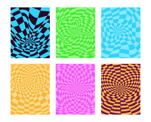 psychedelic checkerboard pattern vector image