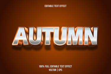 autumn editable text effect 3 dimension emboss vector image