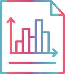 bar chart line gradient design vector image